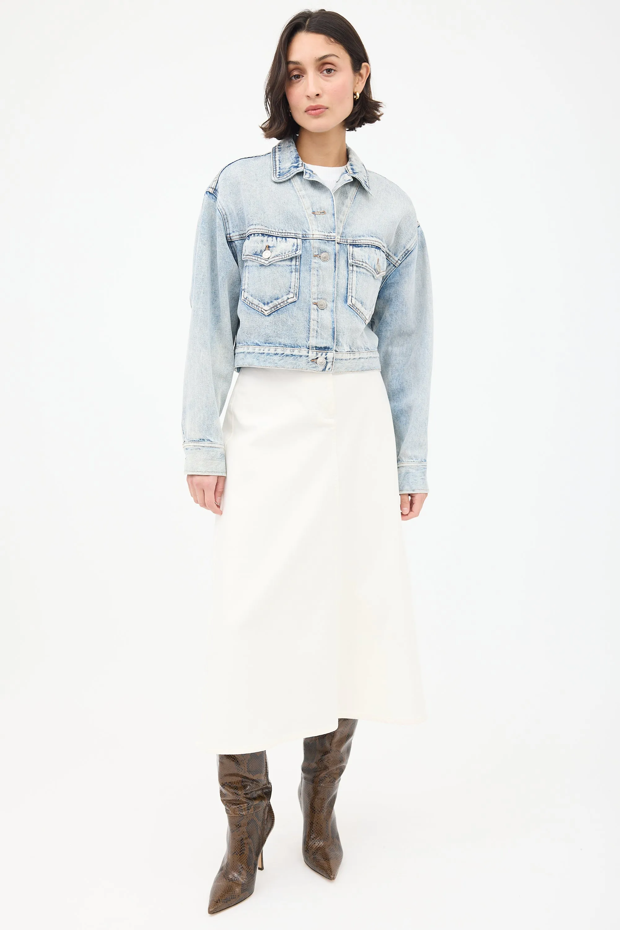 Light Wash Tadia Cropped Denim Jacket