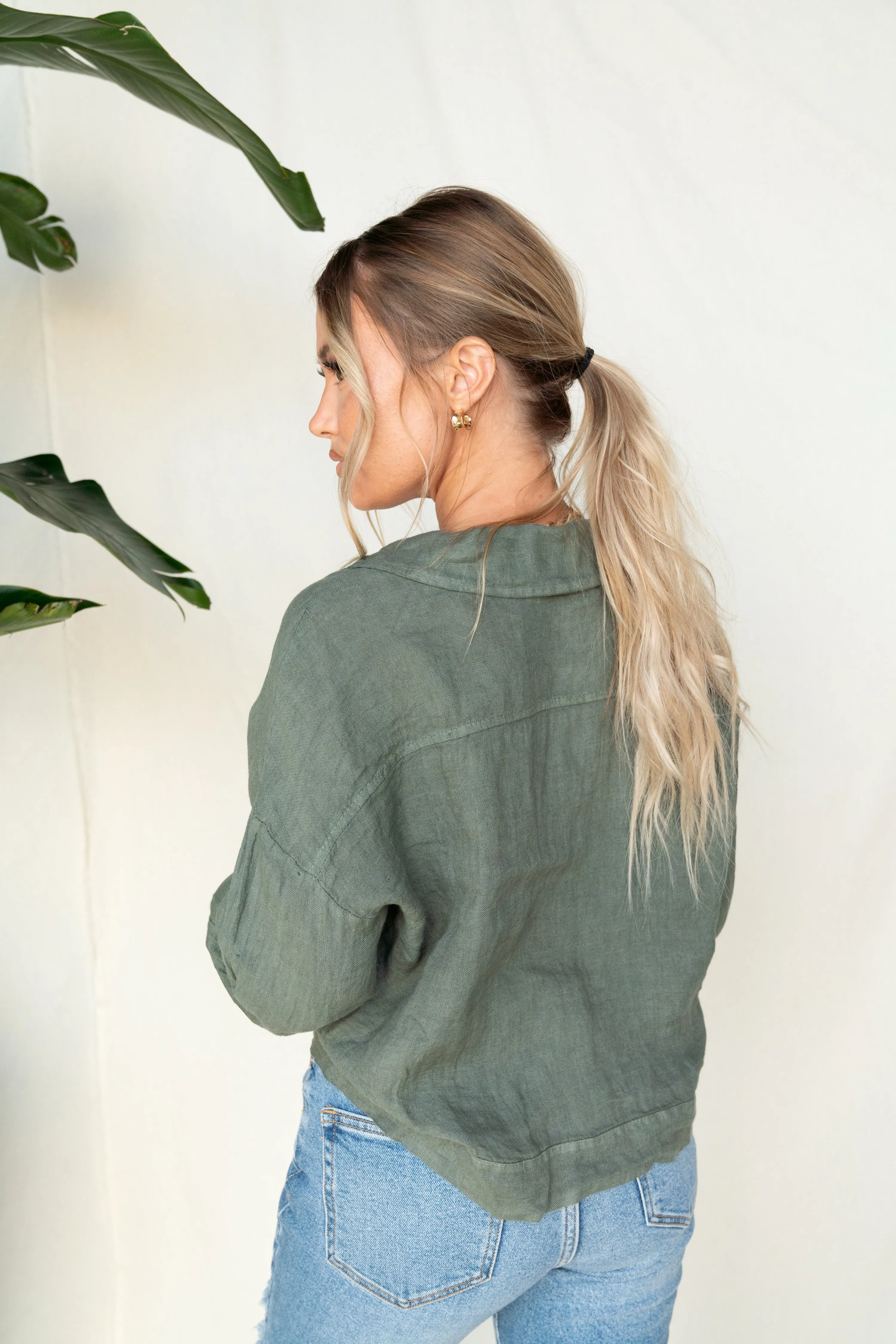 Linen Cropped Jacket