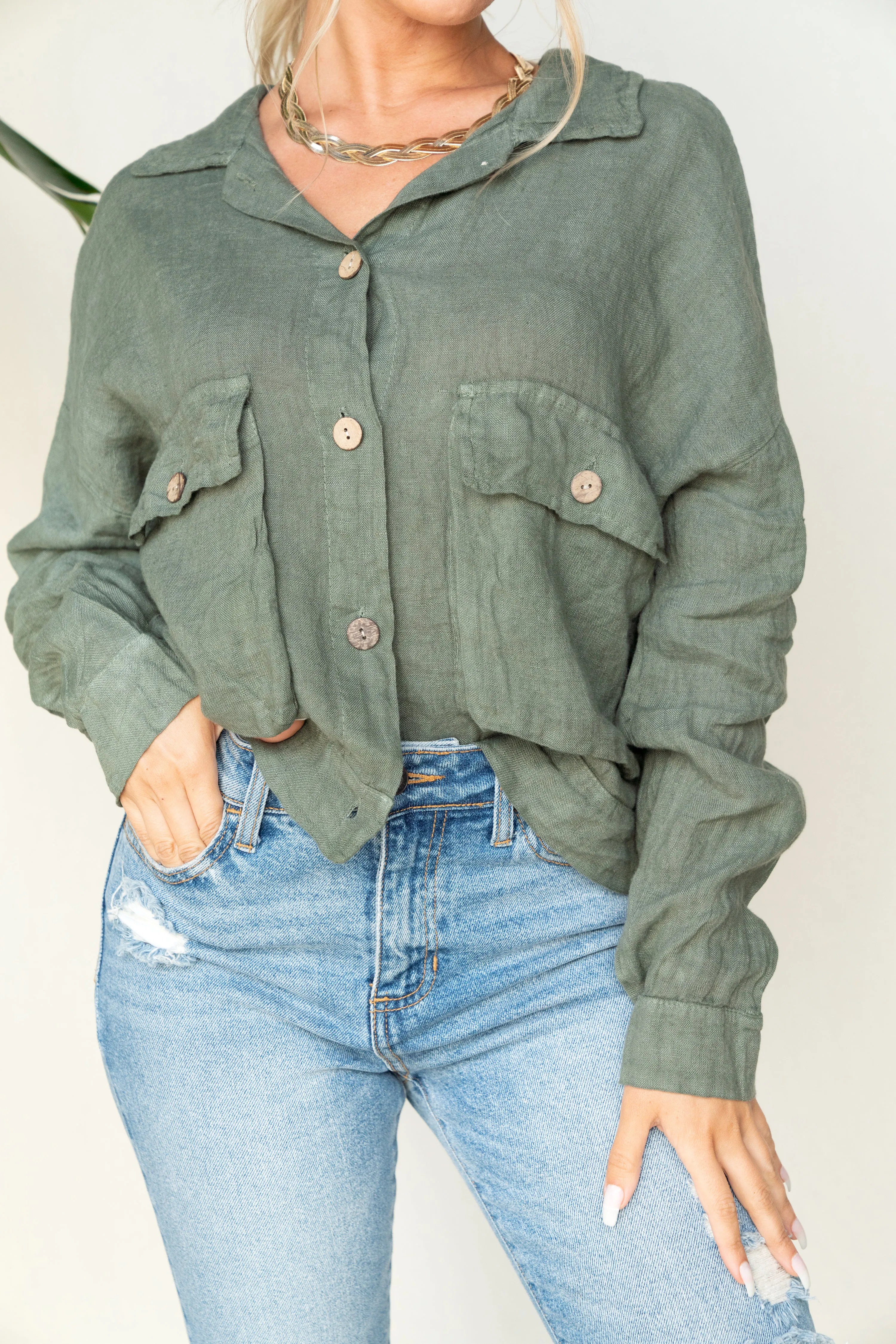 Linen Cropped Jacket