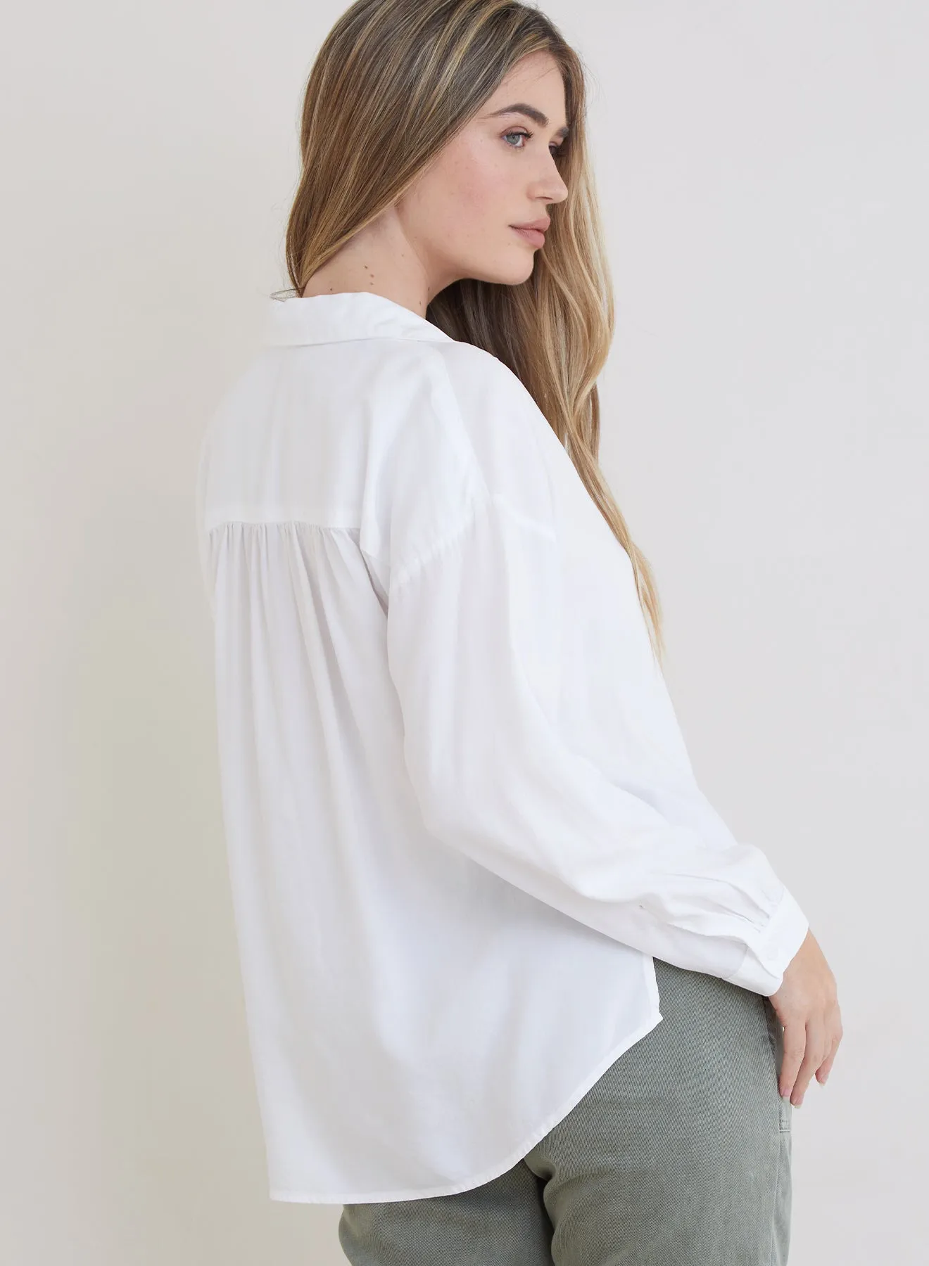 Long Sleeve High Low Hem Shirt