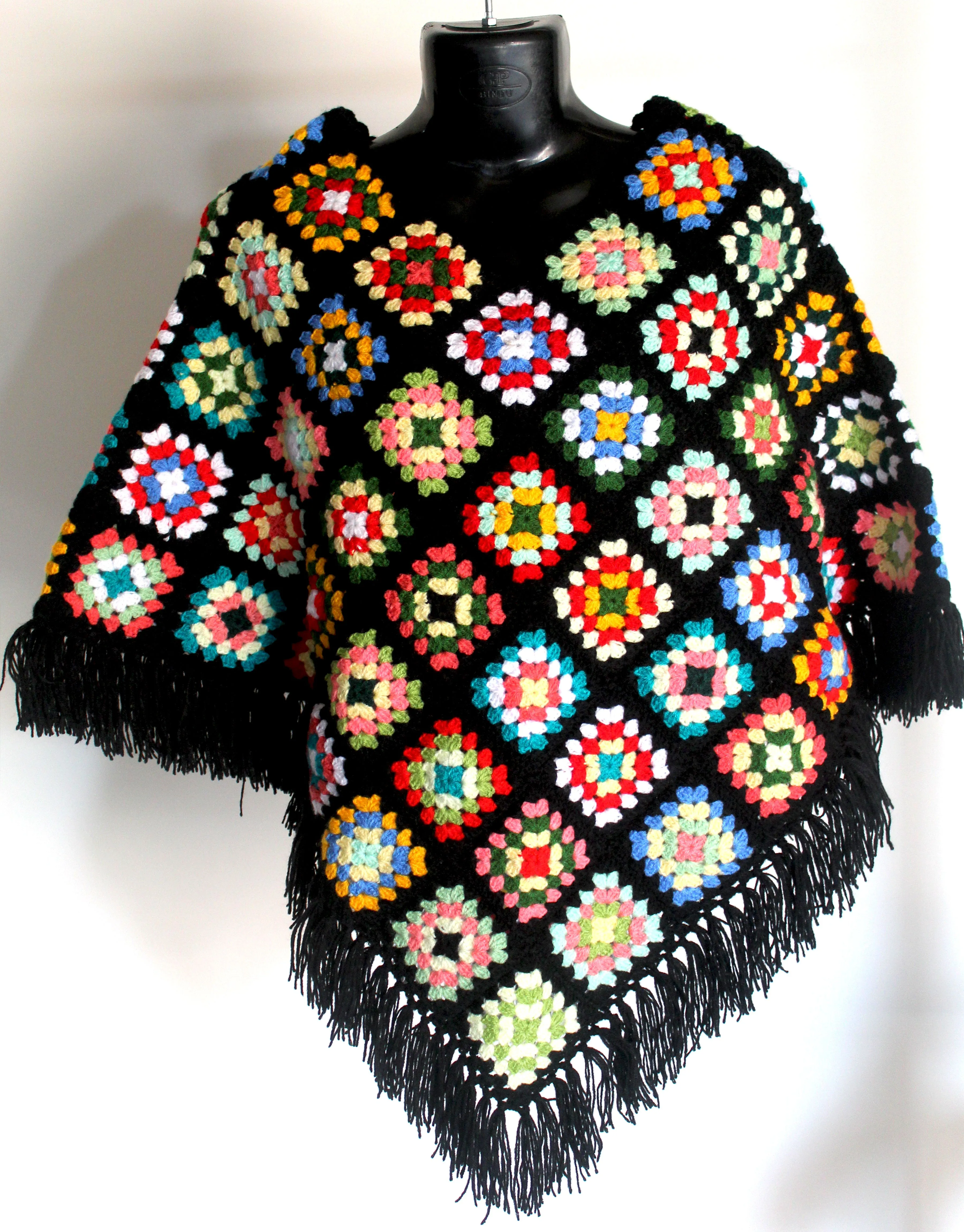 Lovely Multicolor Design Handmade Graminart Poncho For Girls/Women