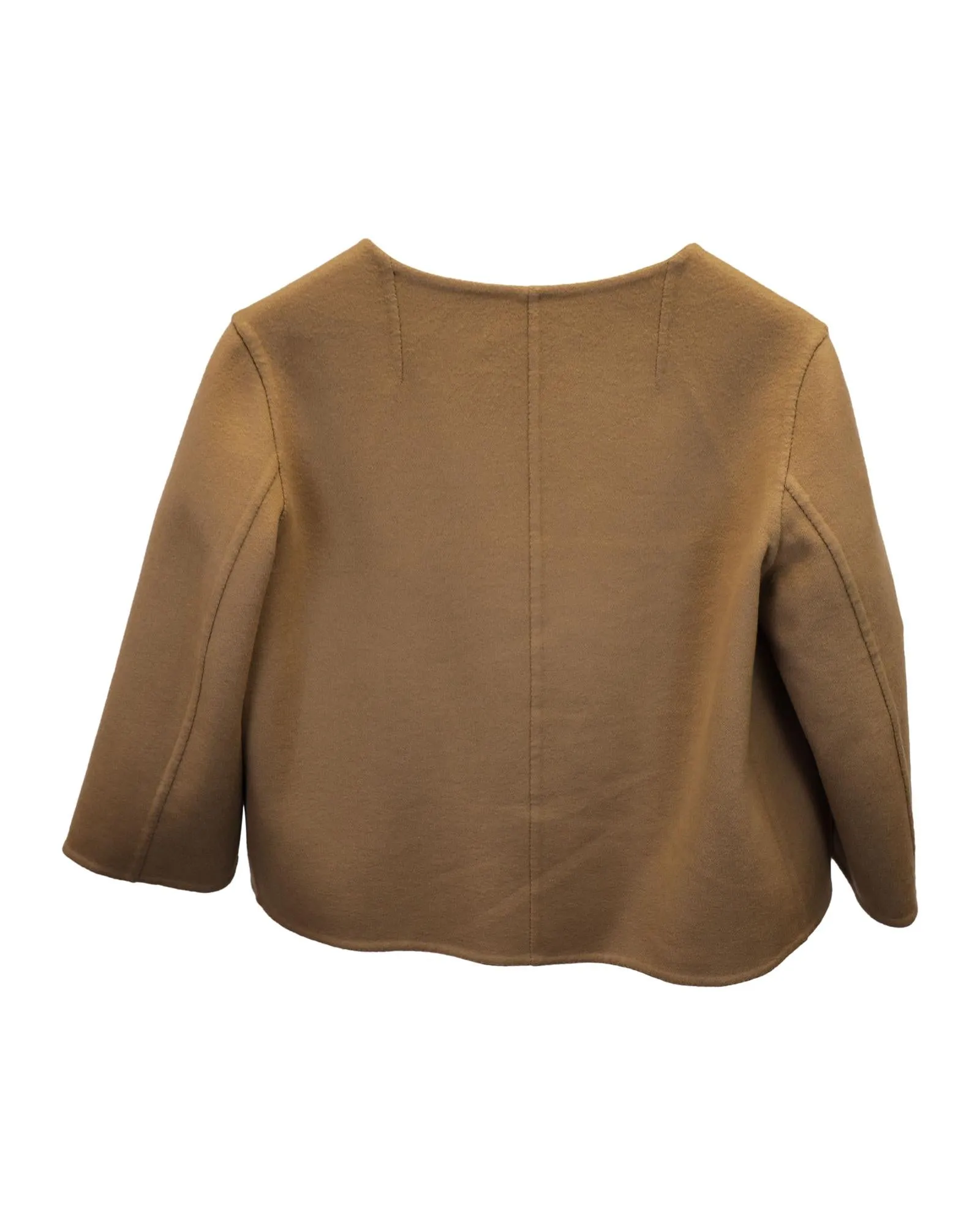 Luxurious Brown Cashmere Cropped Jacket by Saint Laurent