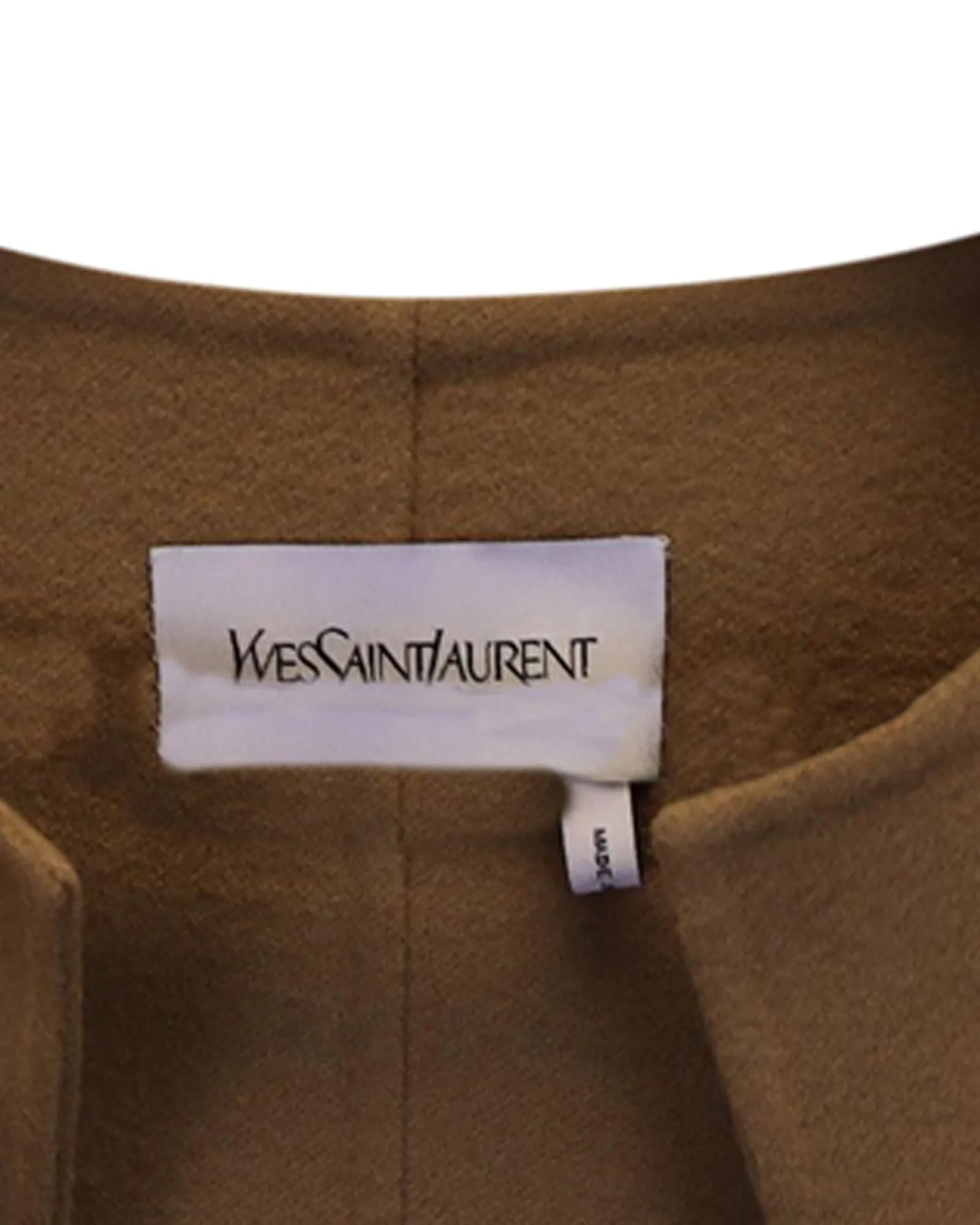 Luxurious Brown Cashmere Cropped Jacket by Saint Laurent