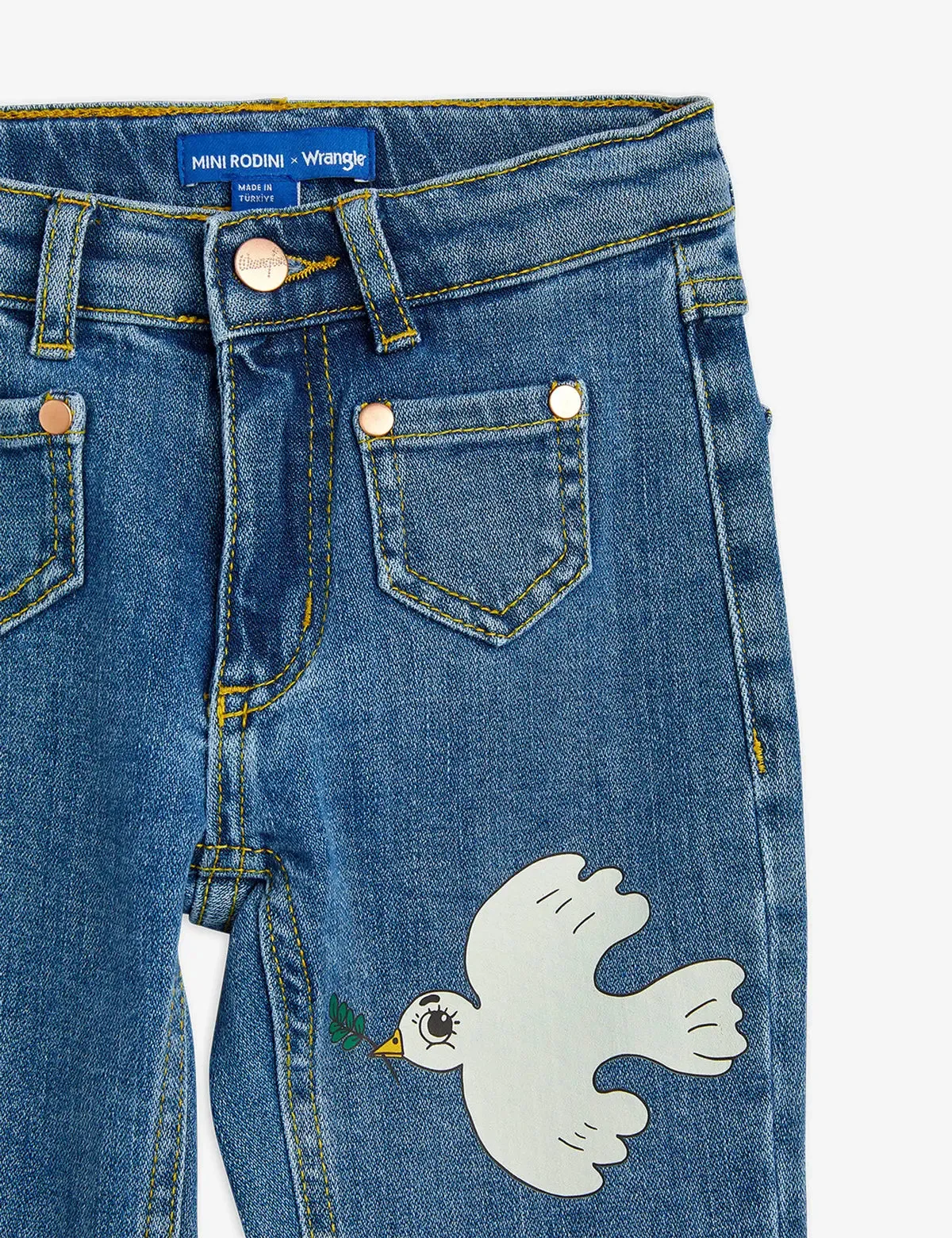 M. Rodini x Wrangler Peace Dove Denim Flared Jeans