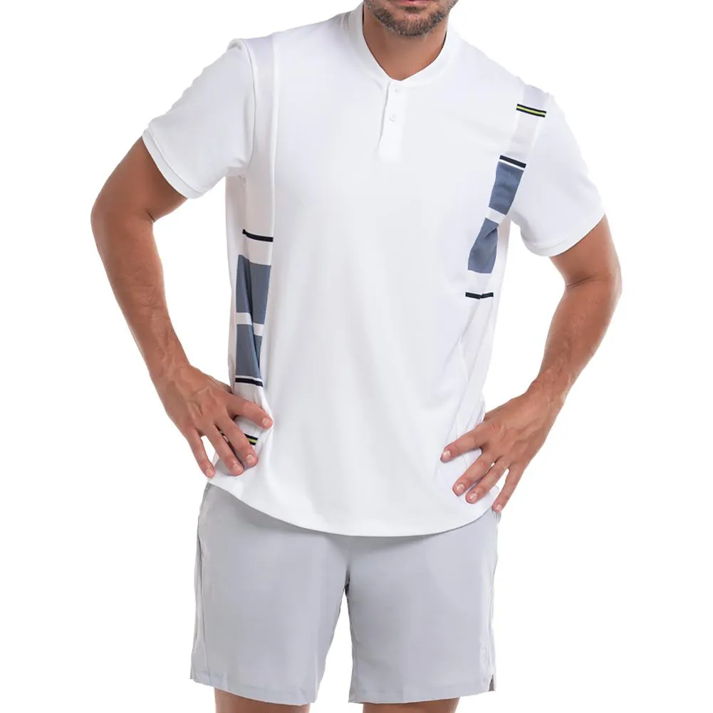 Men's Arise Short Sleeve Tennis Henley White