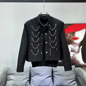 Men's Black Cropped Designer Jacket