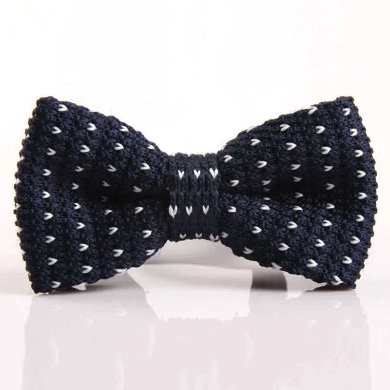 Men's Casual Herringbone Accents Knitted Bow Tie