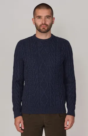 Mens Chunky Merino Wool Cable Jumper