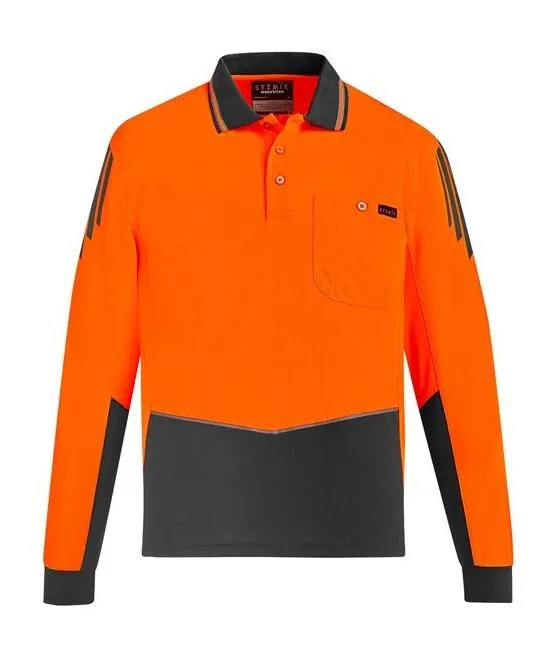 Mens Hi Vi Flux Long Sleeve Polo