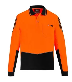 Mens Hi Vi Flux Long Sleeve Polo