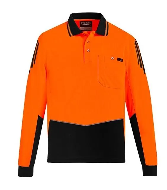 Mens Hi Vi Flux Long Sleeve Polo