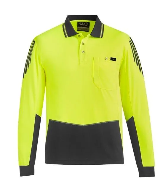 Mens Hi Vi Flux Long Sleeve Polo