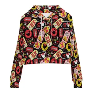 Minnie Tags Women's Cropped Hoodie