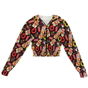 Minnie Tags Women's Cropped Zipper Jacket