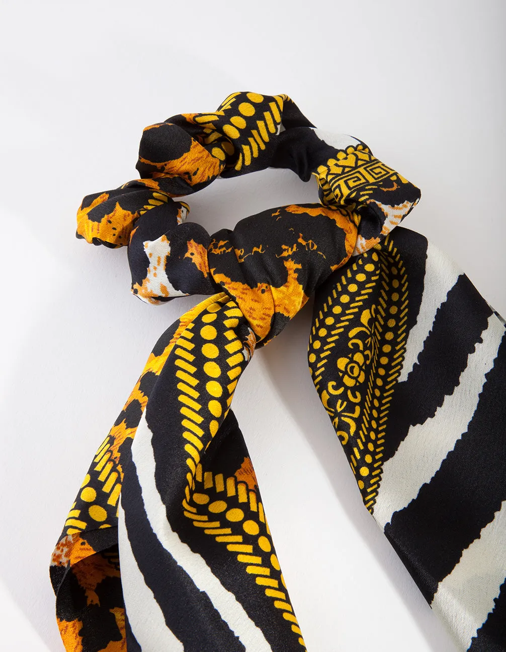 Mixed Animal Print Scarf Scrunchie