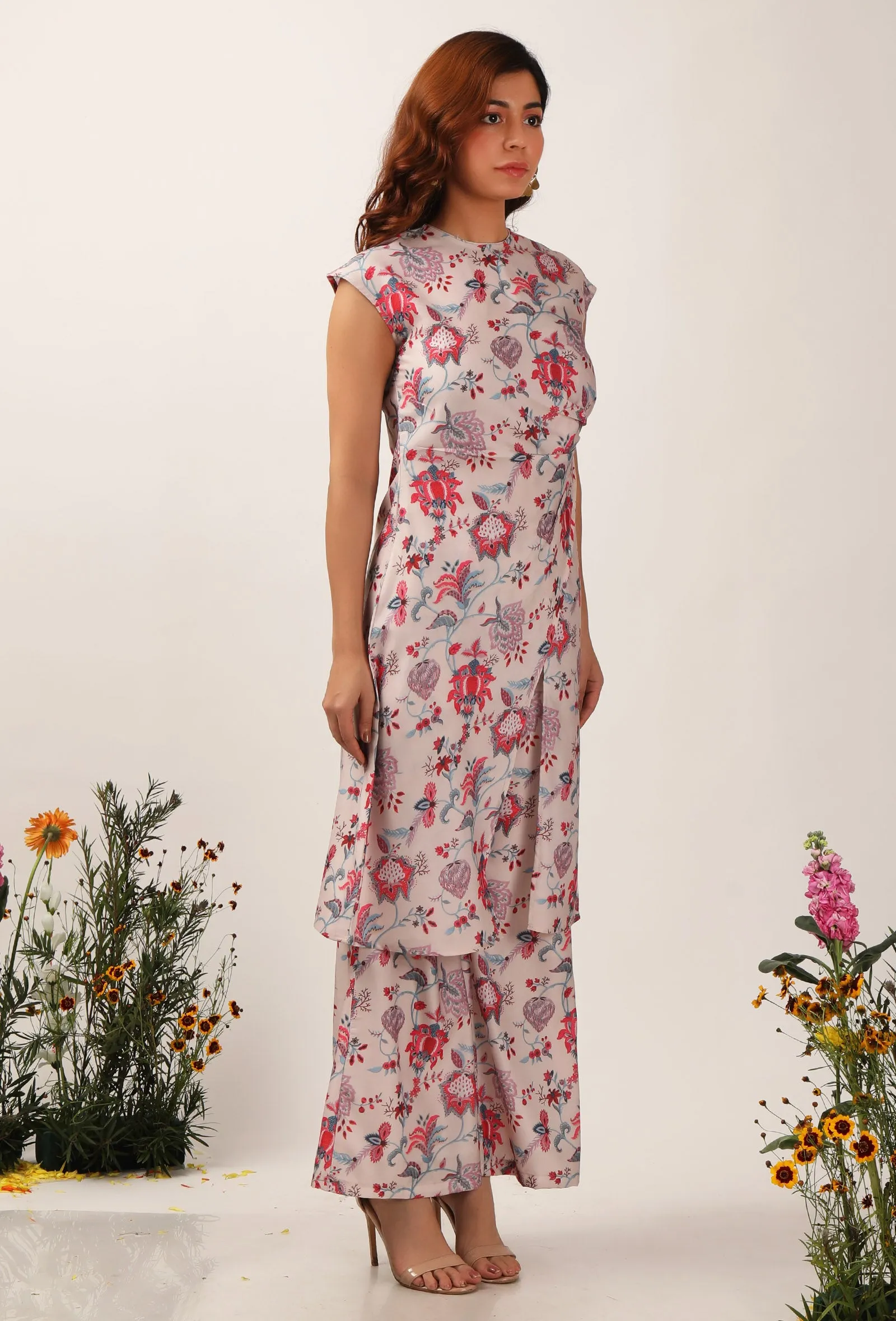 Nadia Floral Chintz Slit Tunic