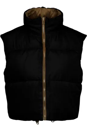 Nadia Short Puffer Vest - Black