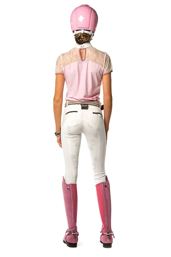 Naomi Polo Competition Shirt (Pale Pink) - Marked/Faded