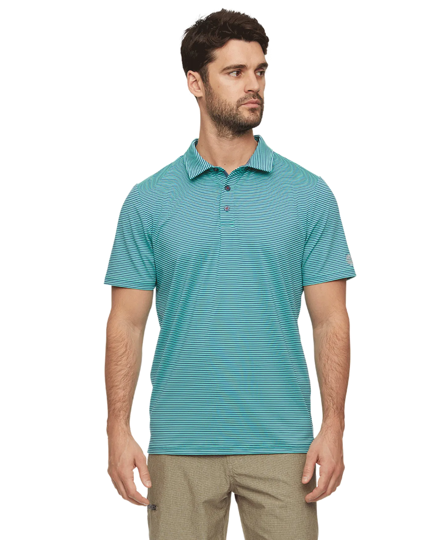 NAPLES STRIPED PERFORMANCE POLO