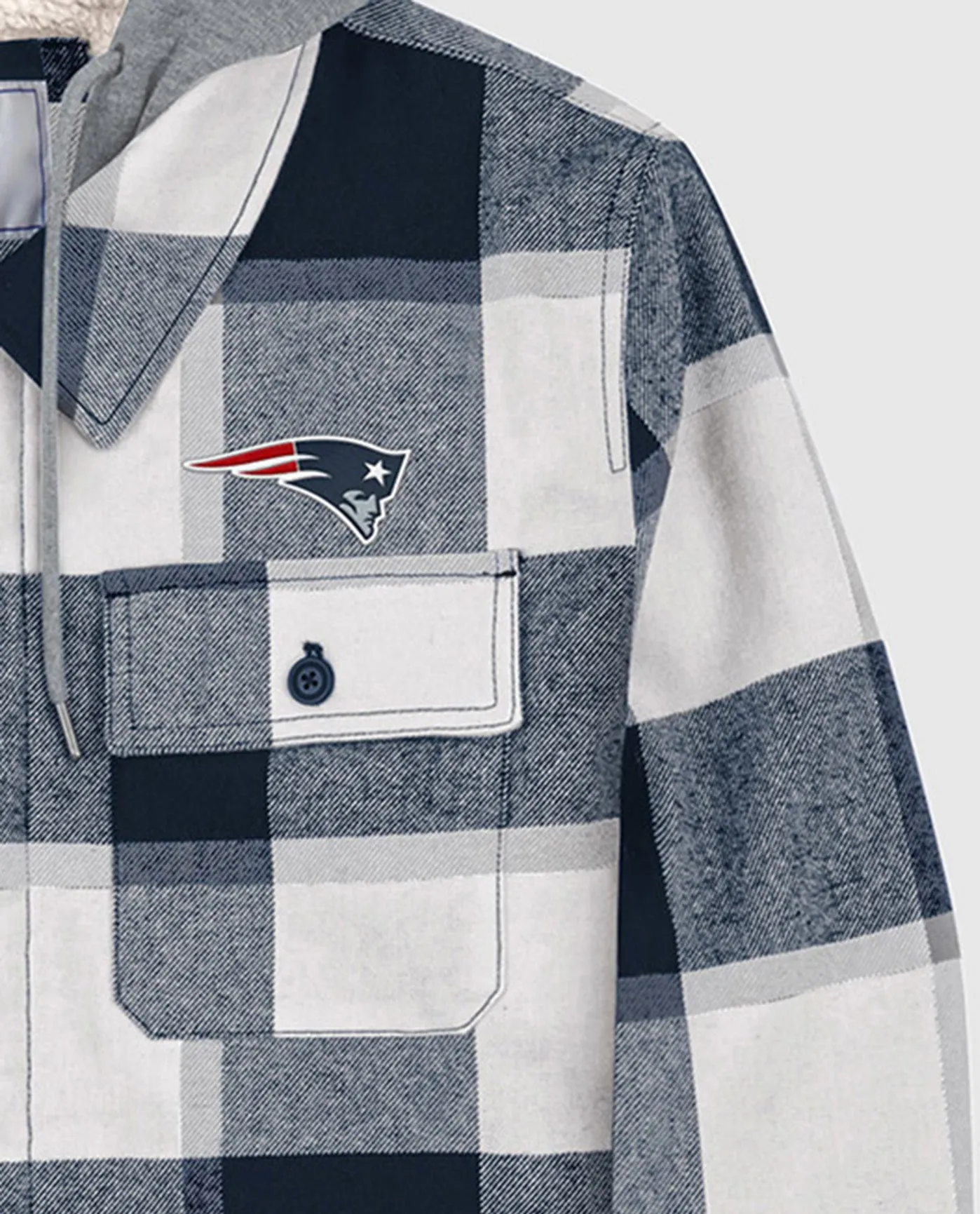 New England Patriots The Big Joe Sherpa Lined Plaid Jacket