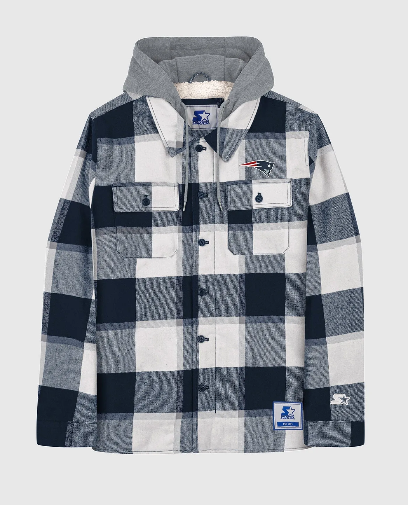 New England Patriots The Big Joe Sherpa Lined Plaid Jacket