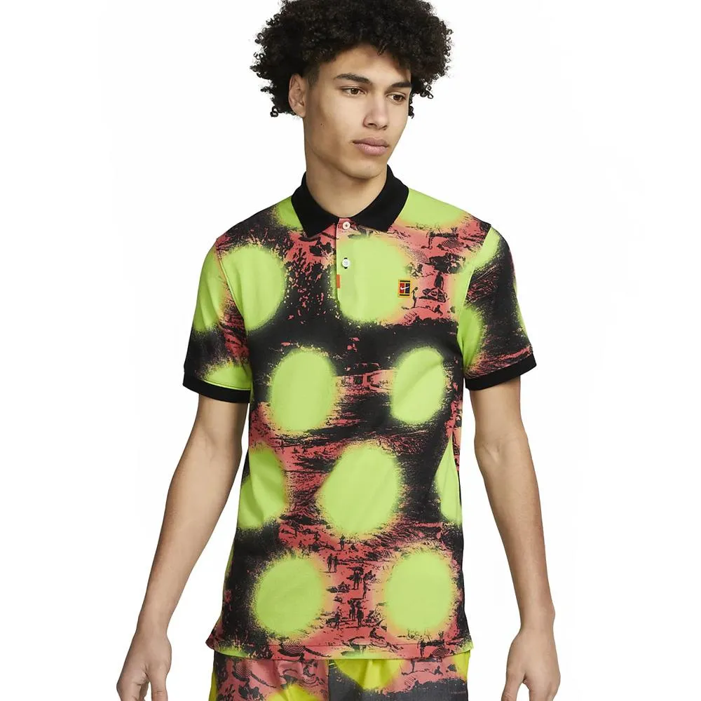 Nike Men's Heritage Slim Printed Polo - Volt/Black