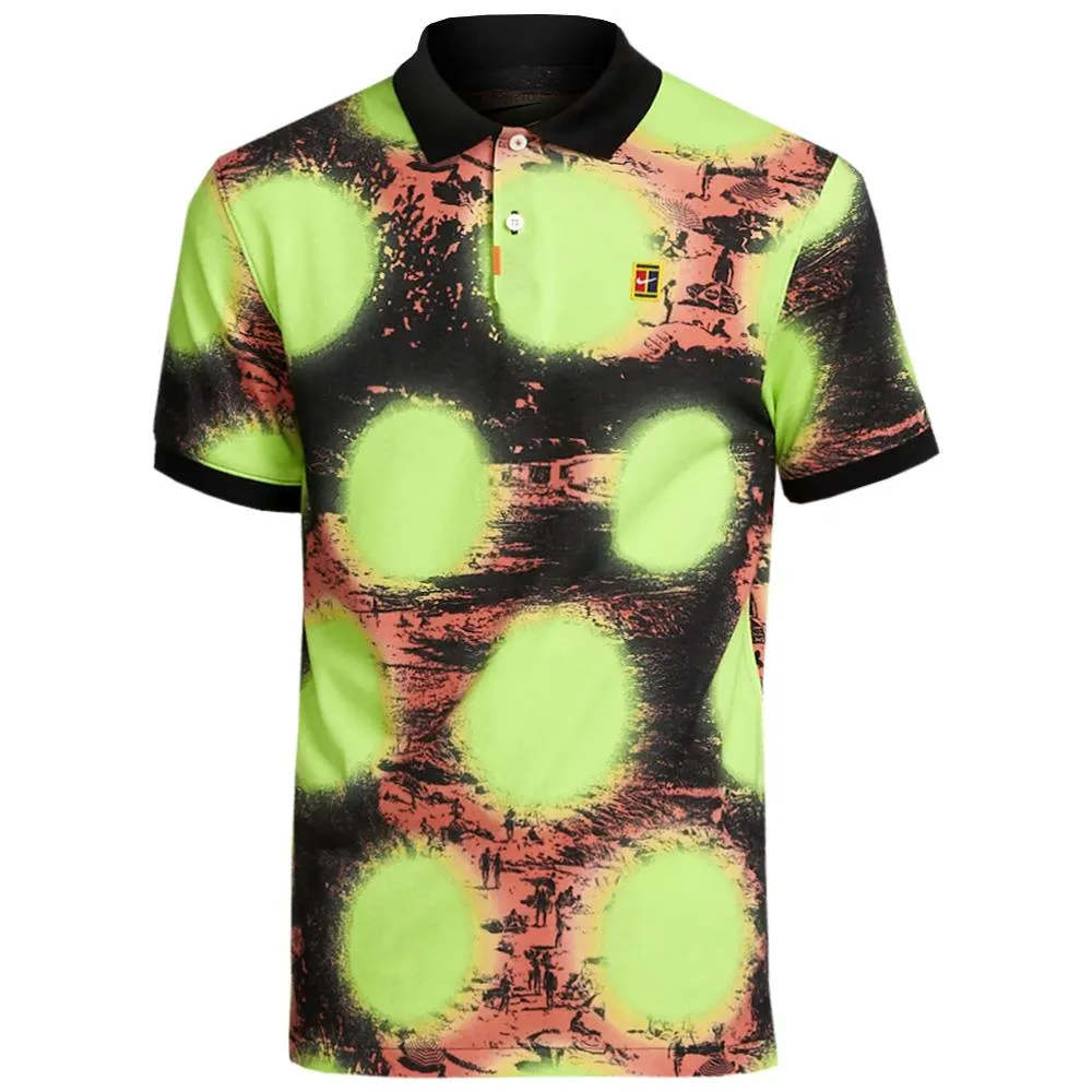 Nike Men's Heritage Slim Printed Polo - Volt/Black