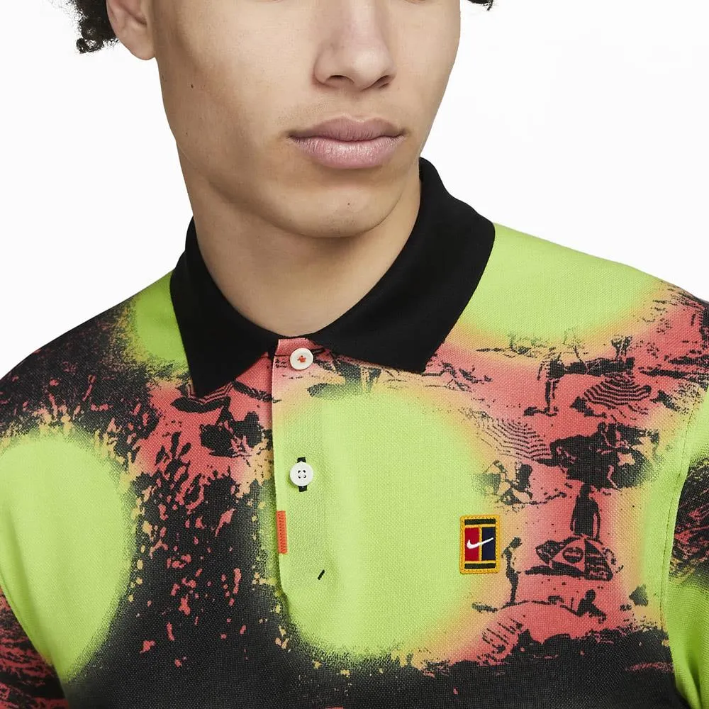 Nike Men's Heritage Slim Printed Polo - Volt/Black