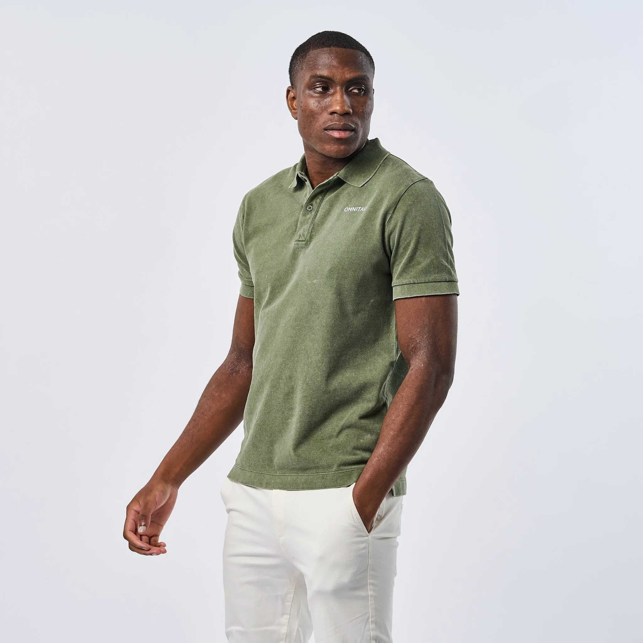 Omnitau Men's Cobham Organic Cotton Polo Shirt - Khaki Green