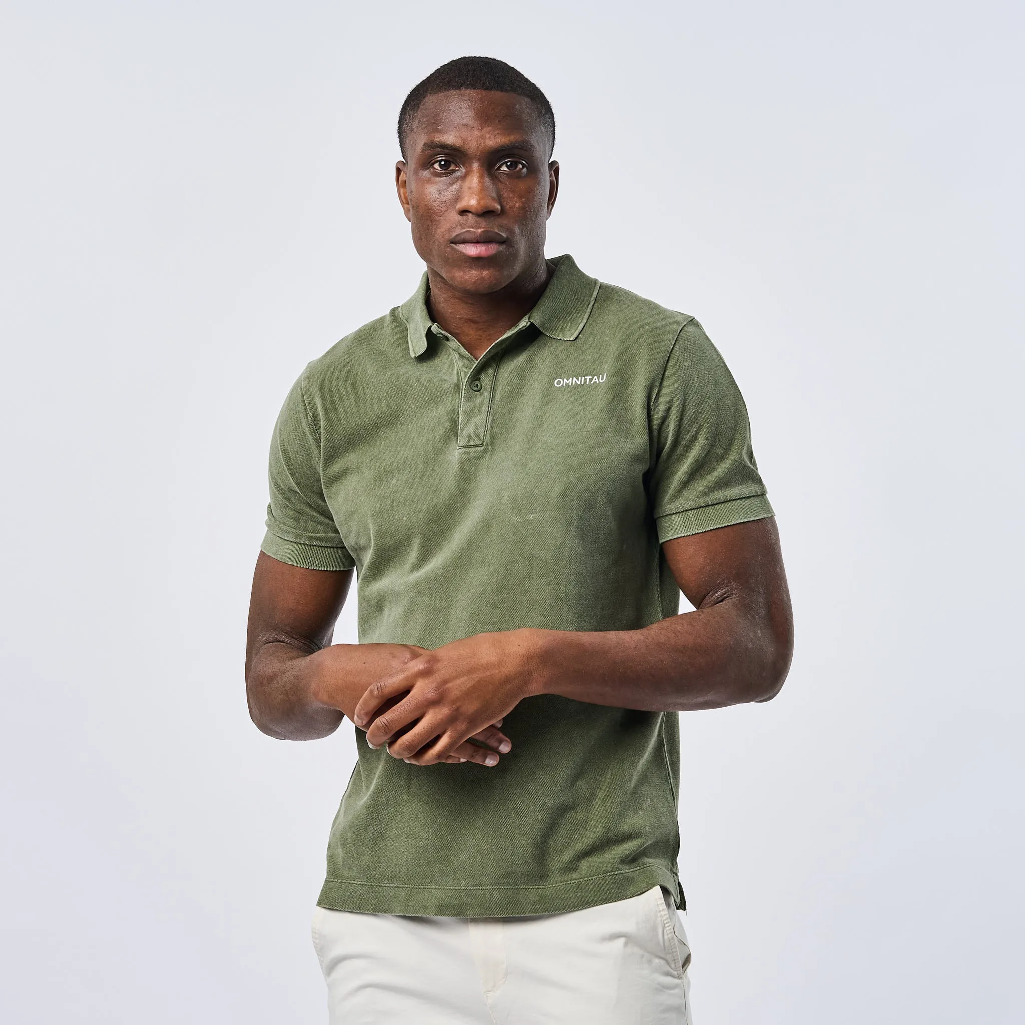 Omnitau Men's Cobham Organic Cotton Polo Shirt - Khaki Green