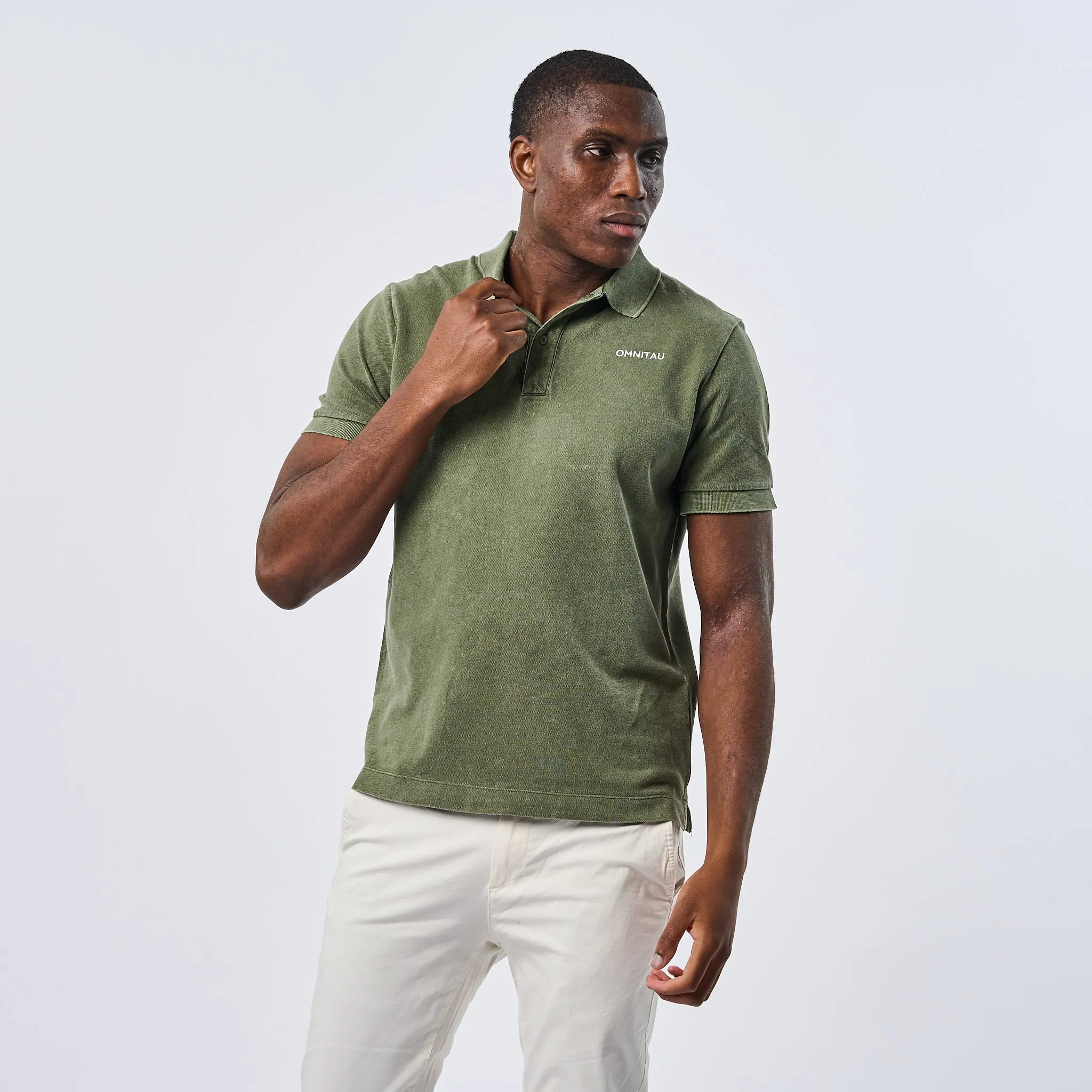 Omnitau Men's Cobham Organic Cotton Polo Shirt - Khaki Green