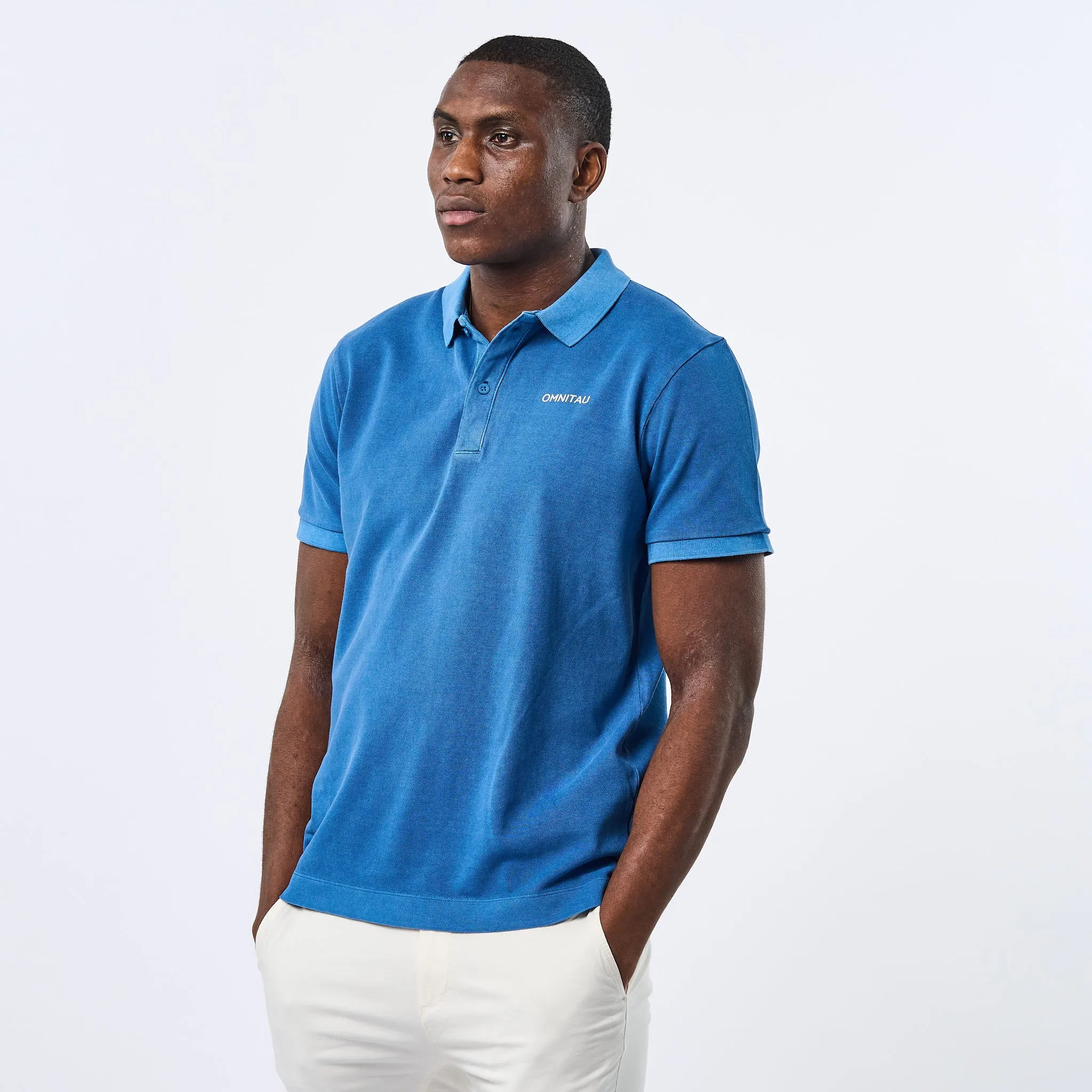 Omnitau Men's Cobham Organic Cotton Polo Shirt - Mid Blue