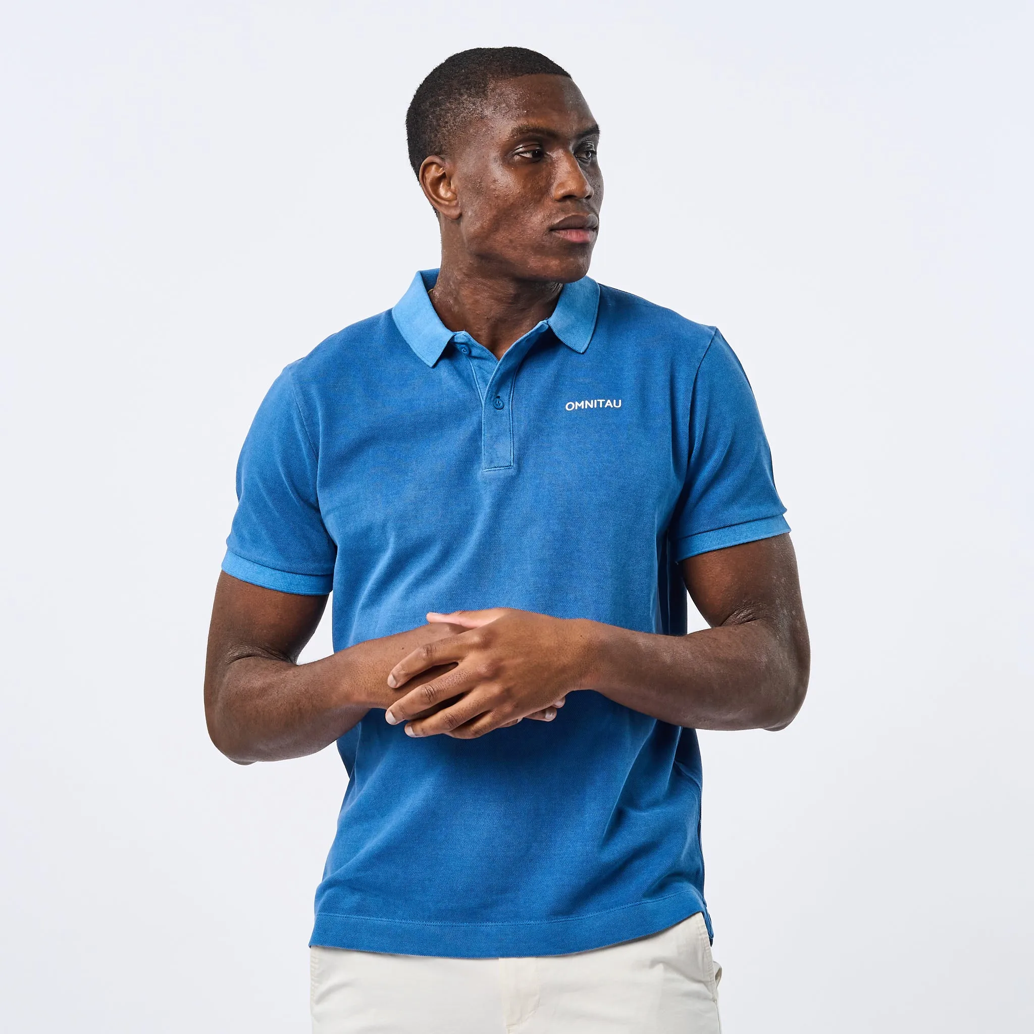 Omnitau Men's Cobham Organic Cotton Polo Shirt - Mid Blue