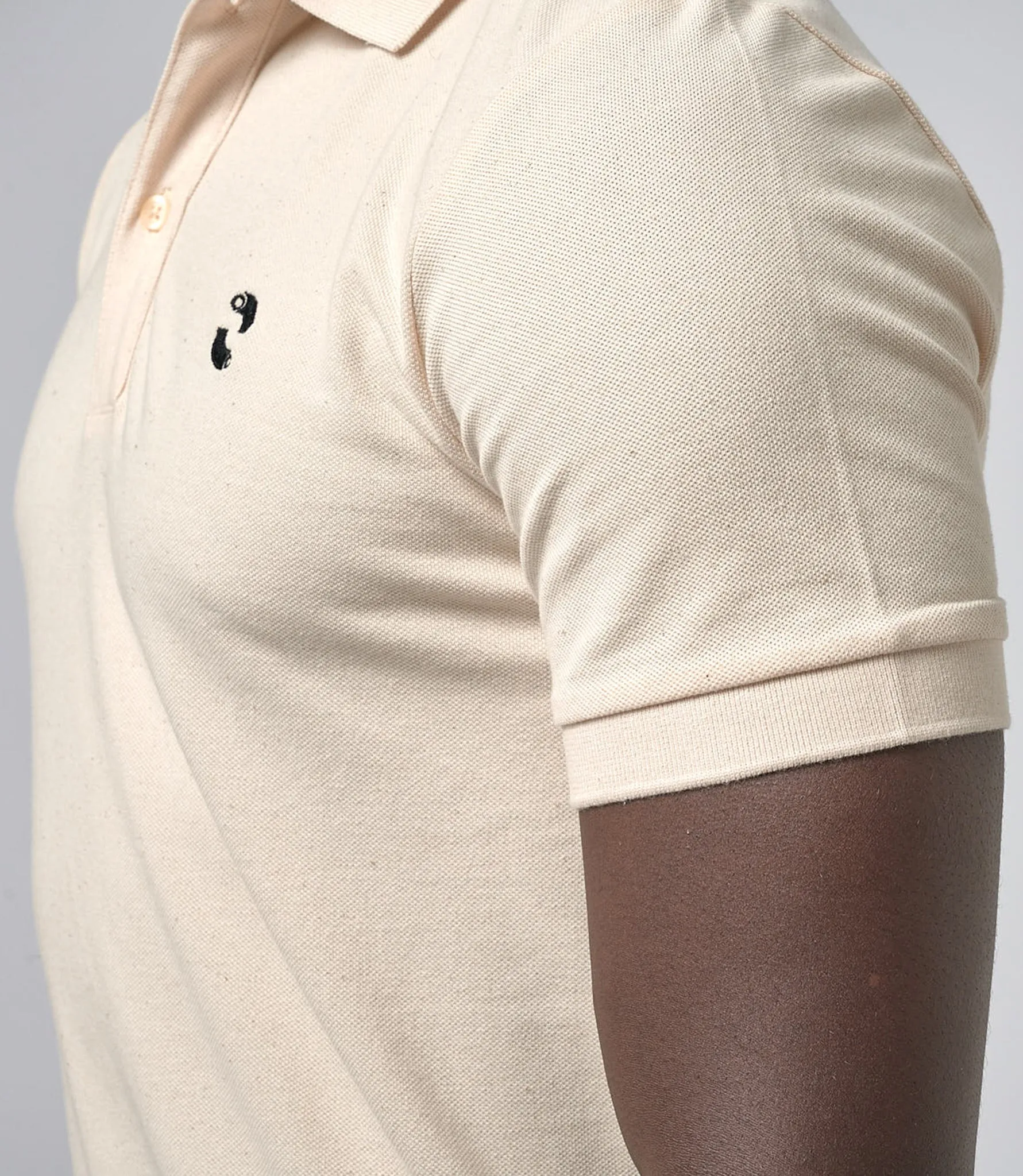 Omnitau Men's Pimlico Organic Cotton Short Sleeve Polo Shirt - Natural Cream