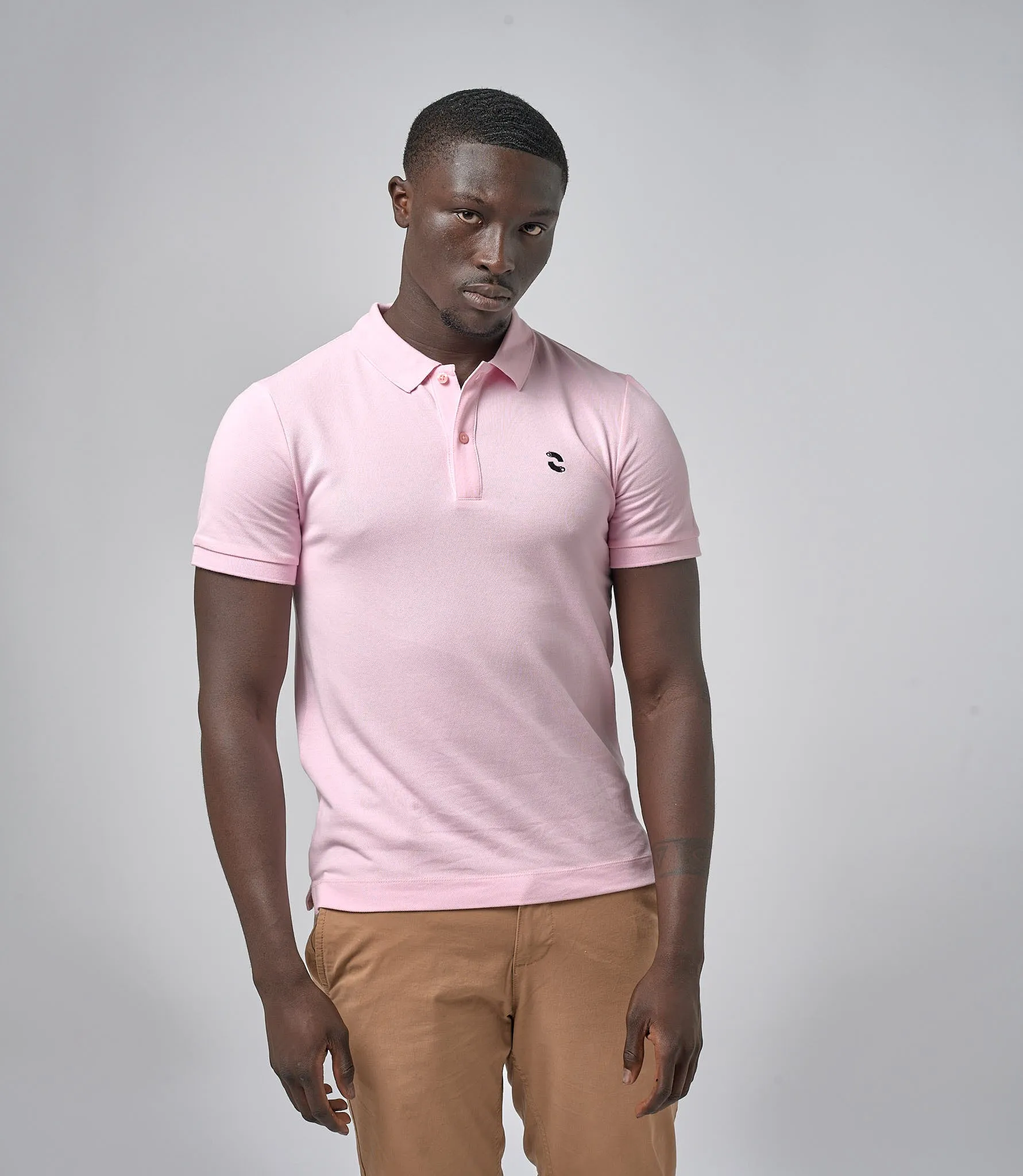 Omnitau Men's Prime Organic Cotton Short Sleeve Polo Shirt - Cotton Pink