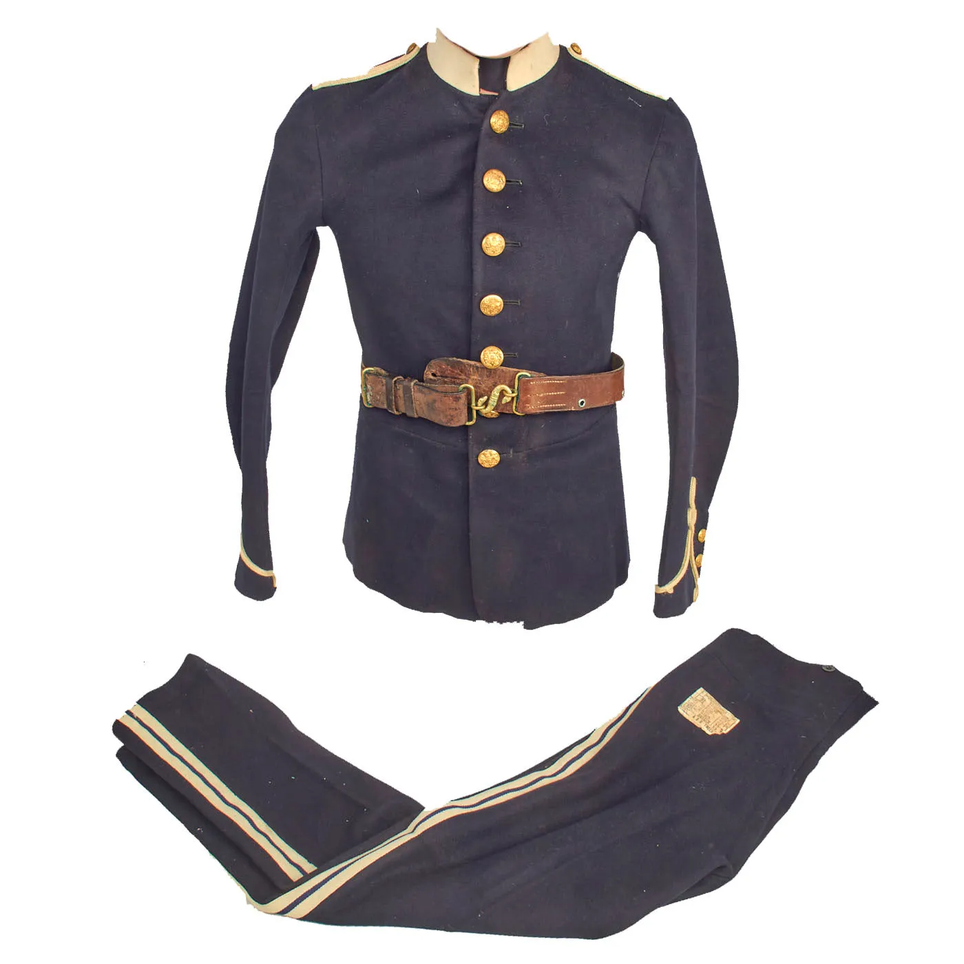 Original British WWI 1914 Dated Regimental Ceremonial No. 1 Dress Blue Uniform Set With Belt