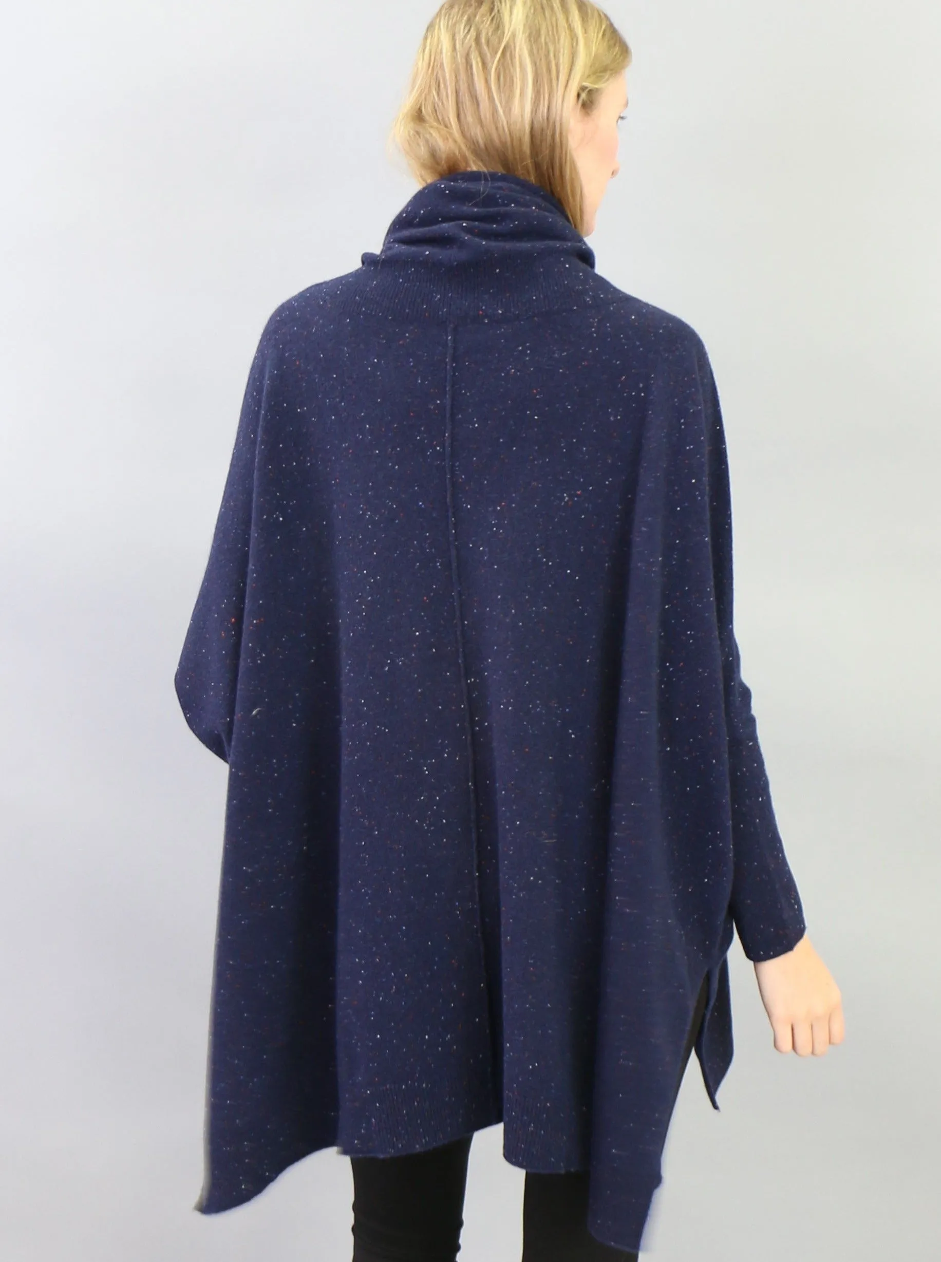 Oversized Cowl Neck Poncho Sweater