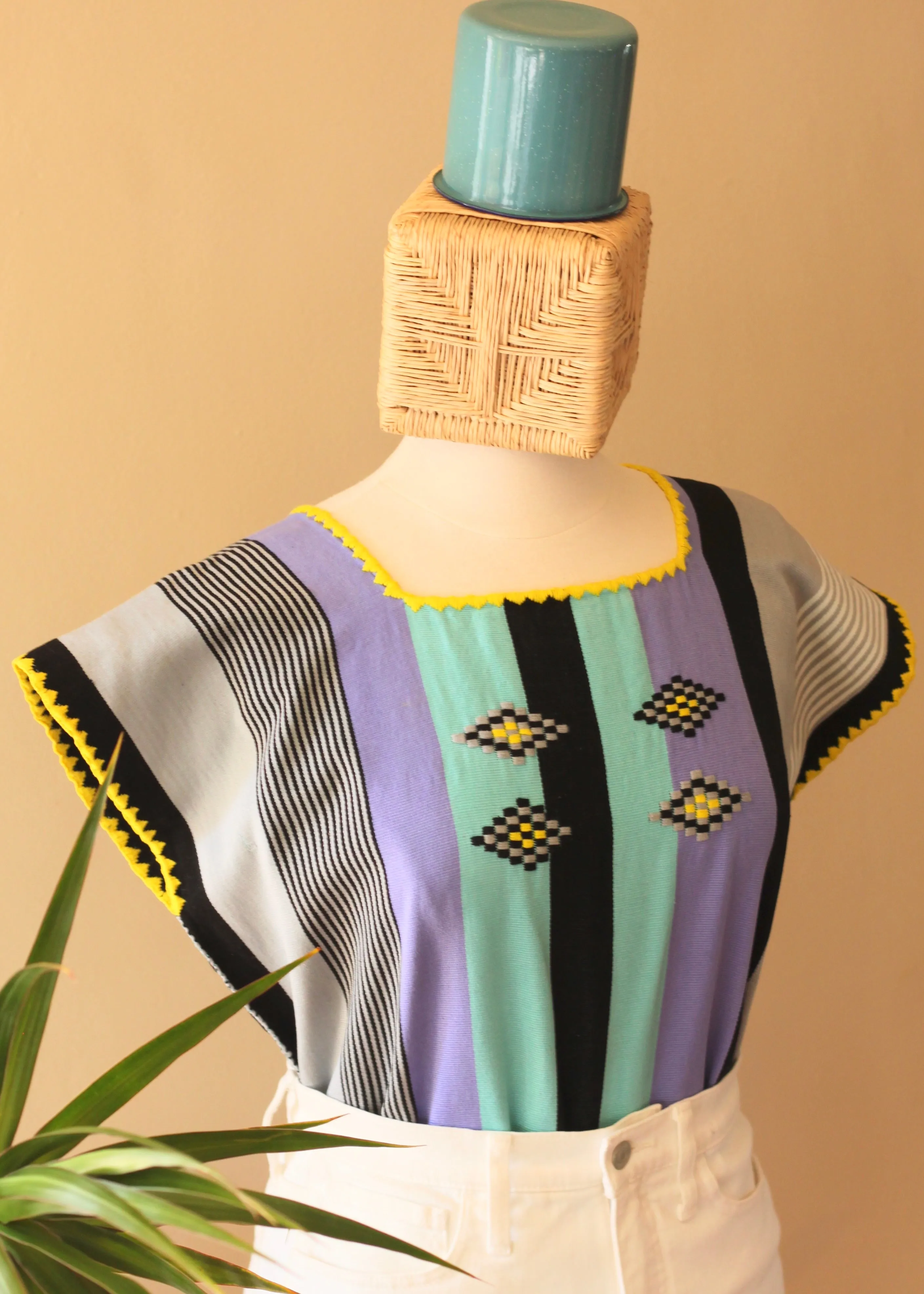 Oxchuc  Blouse - Lavender Stripe