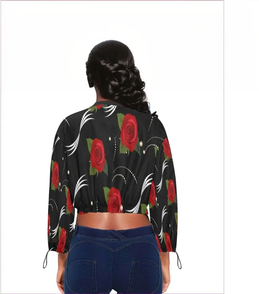 Pearls & Roses Chiffon Cropped Jacket