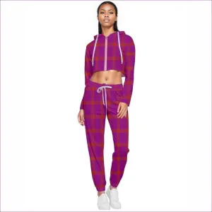 Perfusion Plaid Cropped Zip Up Lounge Set