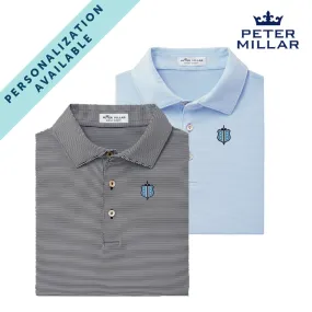 Phi Delt Personalized Peter Millar Jubilee Stripe Stretch Jersey Polo with Crest