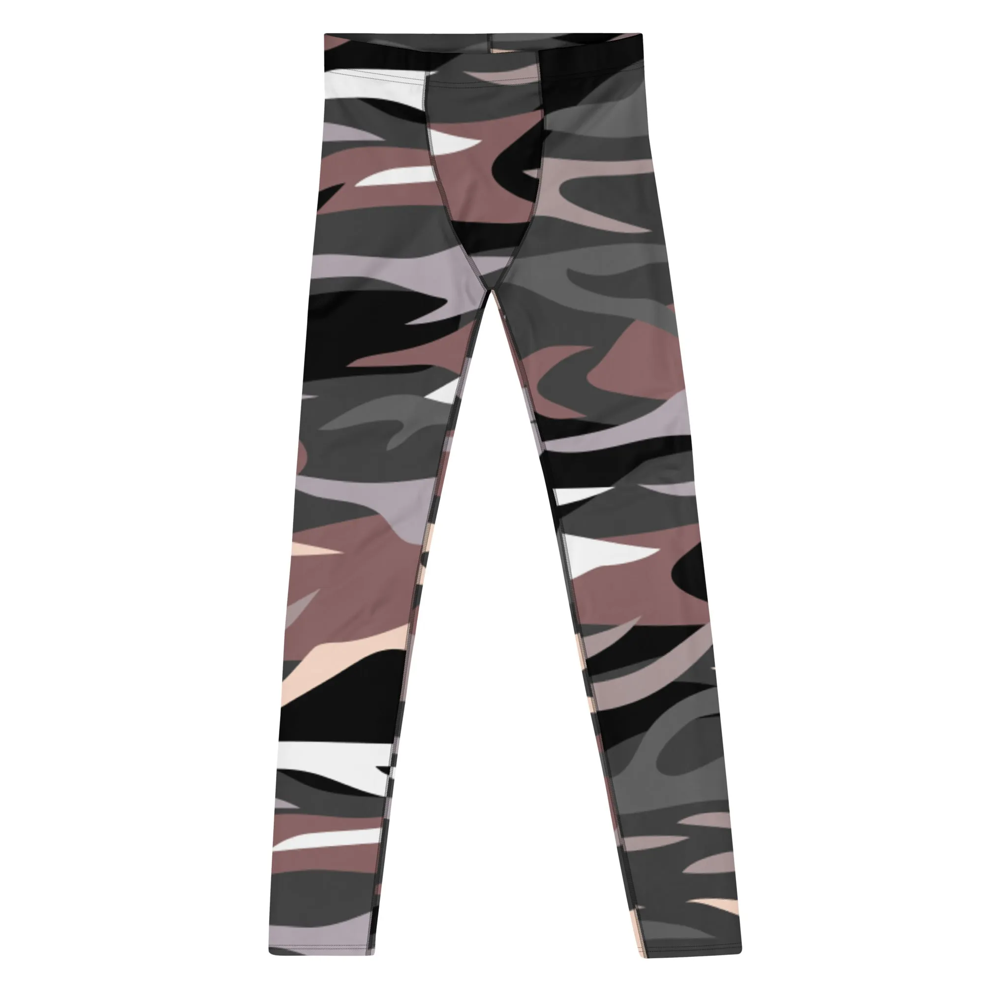 Pink Green Camouflaged Men's Leggings, Army Camouflage Premium Quality Meggings Running Tights-Made in USA/EU/MX