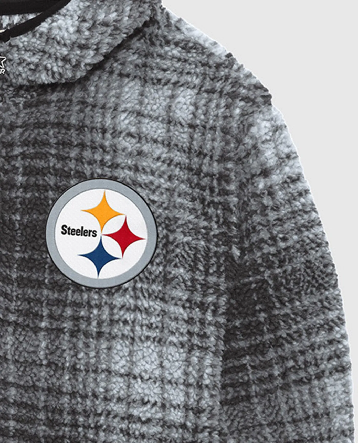 Pittsburgh Steelers Gus Plaid Sherpa Pullover Jacket