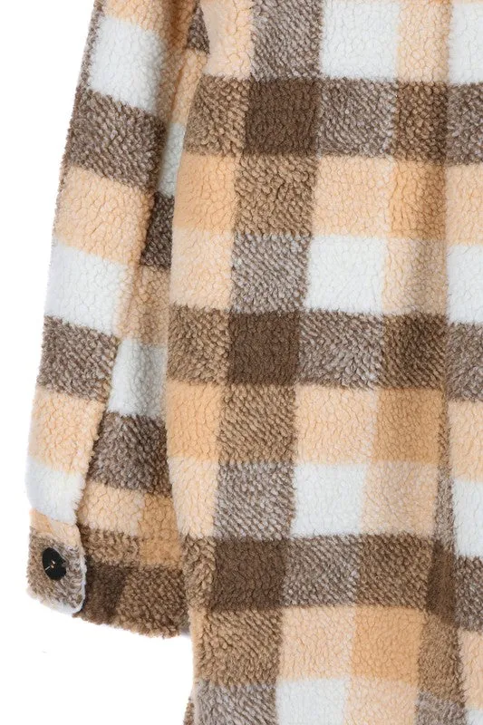 PLAID SHERPA JACKET