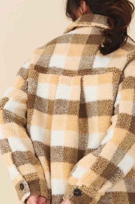 PLAID SHERPA JACKET