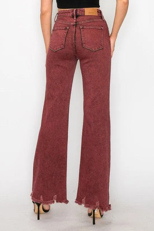 PLUS SIZE - HIGH RISE FLARED LEG JEANS