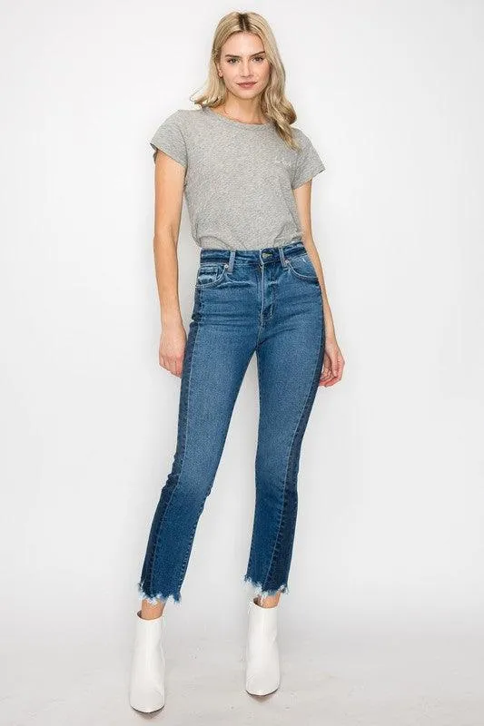 PLUS SIZE - HIGH RISE SLIM STRAIGHT JEANS