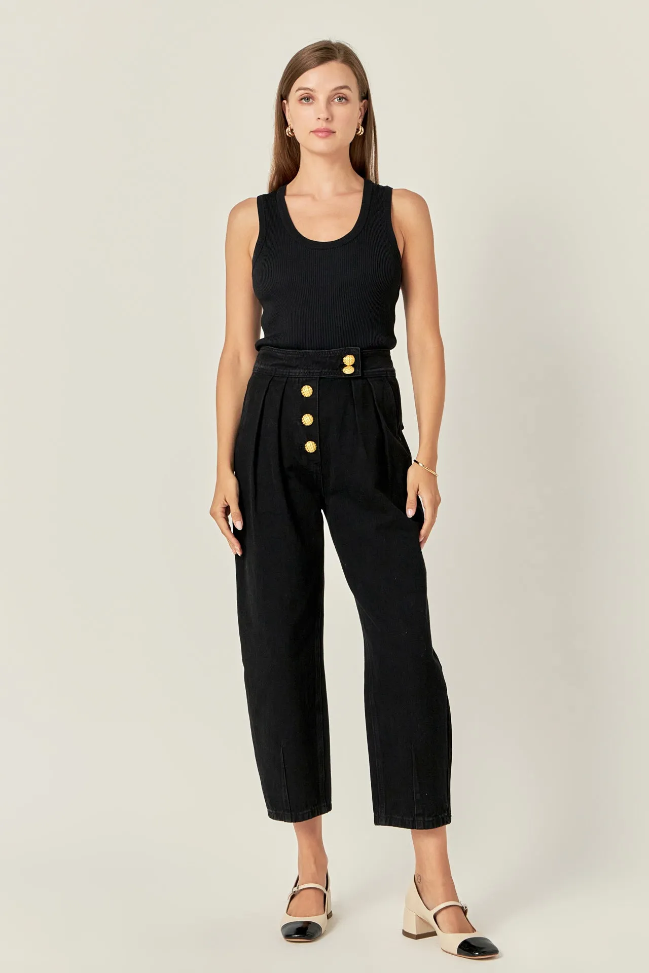 Premium Denim Cropped Trousers