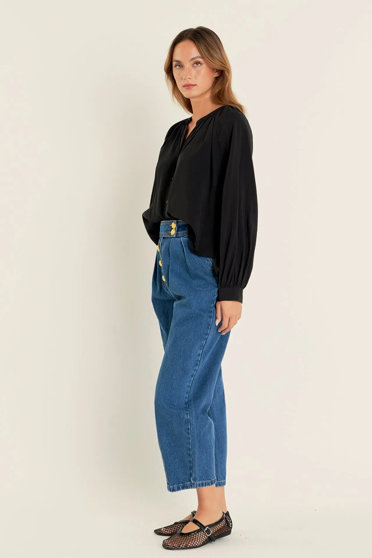 Premium Denim Cropped Trousers