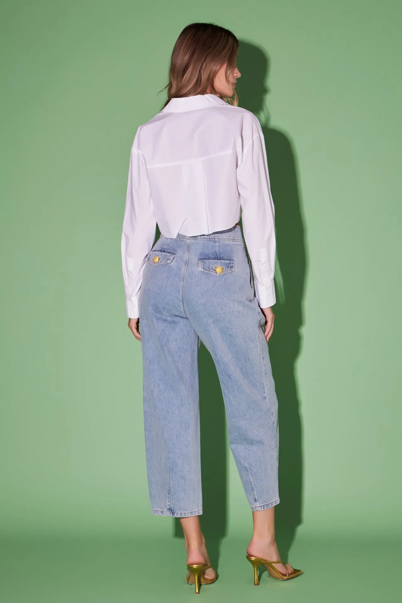 Premium Denim Cropped Trousers